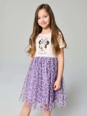 Sinsay - Sukienka mini z tiulowym dołem Minnie Mouse - fioletowy