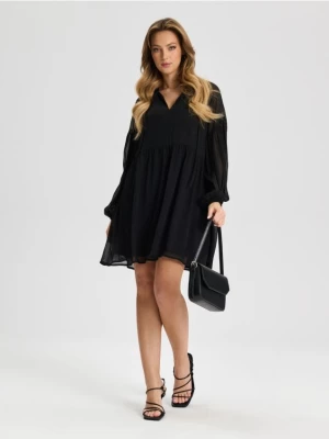 Sinsay - Sukienka mini z wiązaniem - czarny