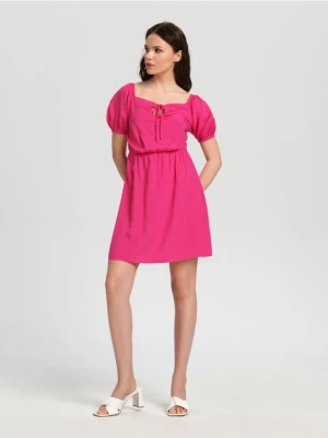 Sinsay - Sukienka mini z wiązaniem - różowy