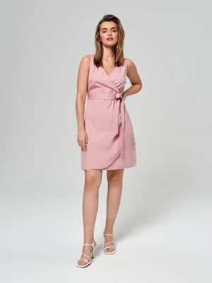 Sinsay - Sukienka mini z wiązaniem - różowy