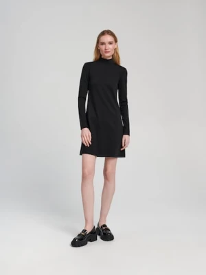 Sinsay - Sukienka mini ze stójką - czarny