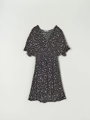 Sinsay - Sukienka mini ze wzorem - czarny