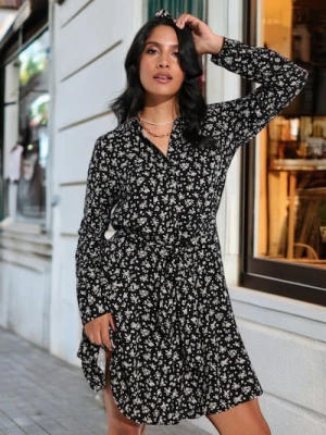 Sinsay - Sukienka na guziki - czarny