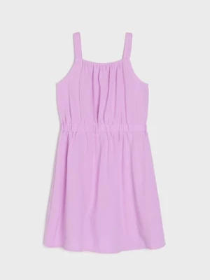 Sinsay - Sukienka na ramiączakch z gumką w talii - fioletowy