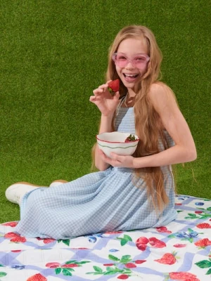 Sinsay - Sukienka na ramiączkach w kratę - błękitny