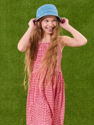 Sinsay - Sukienka na ramiączkach w kratę - czerwony