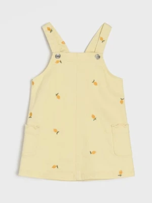 Sinsay - Sukienka ogrodniczka z motywem cytryn - żółty