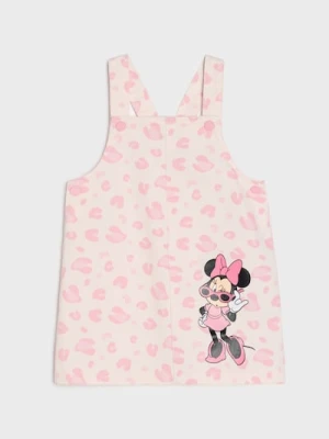 Sinsay - Sukienka ogrodniczka z nadrukiem Minnie Mouse - kremowy