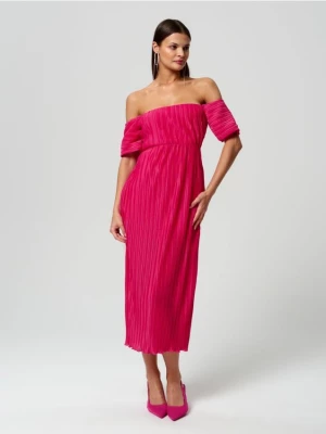 Sinsay - Sukienka prążkowana - różowy