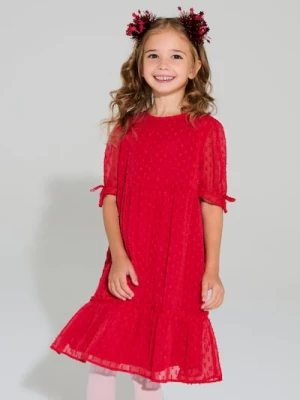 Sinsay - Sukienka tiulowa z bufkami - czerwony