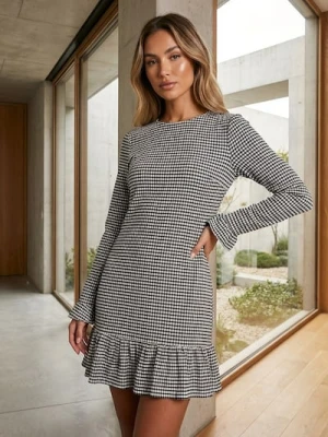 Sinsay - Sukienka w kratę midi - wielobarwny