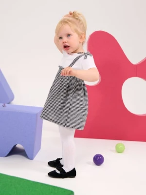 Sinsay - Sukienka w kratę z koszulką basic - biały