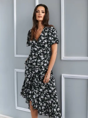 Sinsay - Sukienka w kwiaty - czarny