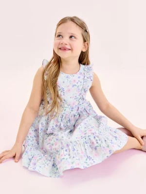 Sinsay - Sukienka w kwiaty z falbankami i kokardam - wielobarwny