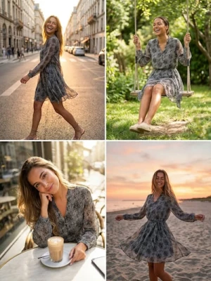 Sinsay - Sukienka w zwierzęcy wzór - wielobarwny