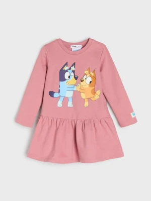 Sinsay - Sukienka z baskinką Bluey - różowy