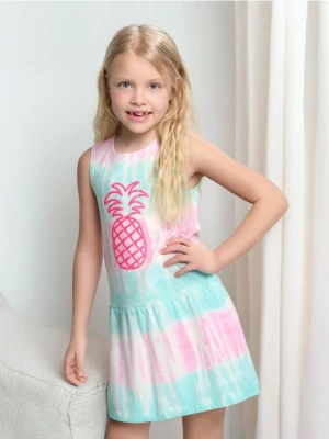 Sinsay - Sukienka z baskinką tie-dye - wielobarwny