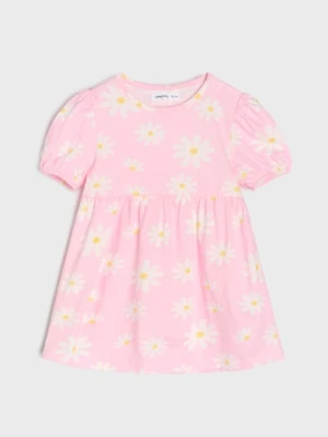 Sinsay - Sukienka z bufiastymi rękawami w kwiaty - fioletowy