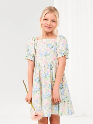 Sinsay - Sukienka z bufiastymi rękawami z kwiatowym motywem - wielobarwny