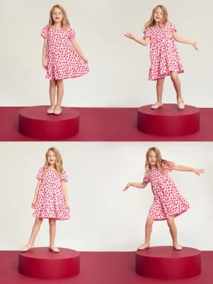 Sinsay - Sukienka z bufkami w serduszka allover - wielobarwny