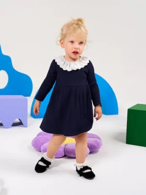 Sinsay - Sukienka z dekoracyjnym kołnierzem - granatowy