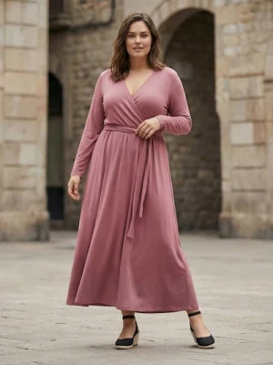 Sinsay - Sukienka z domieszką wiskozy - różowy