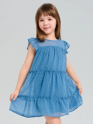 Sinsay - Sukienka z drobną strukturą w postaci wypukłych kropeczek - niebieski