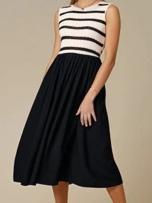 Sinsay - Sukienka z dzianinowym topem - czarny