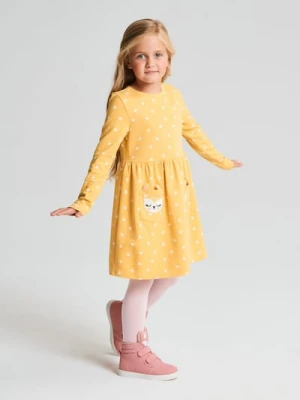 Sinsay - Sukienka z elementami 3D - żółty