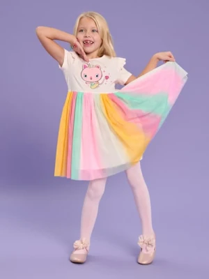 Sinsay - Sukienka z kolorowym tiulem Gabby's Dollhouse - kremowy