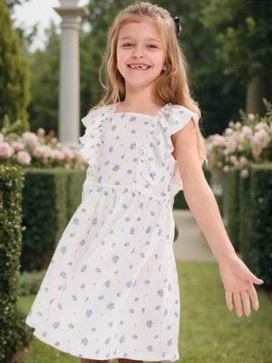 Sinsay - Sukienka z kwiatowym motywem z ozdobnymi falbanami - wielobarwny