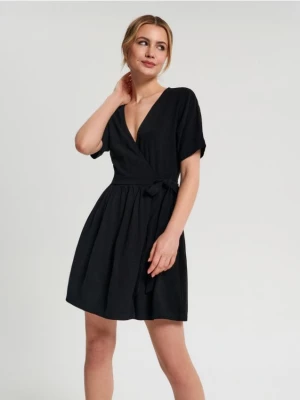 Sinsay - Sukienka z lnem - czarny