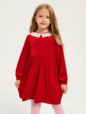 Sinsay - Sukienka z marszczeniami - czerwony