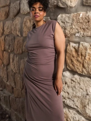 Sinsay - Sukienka z marszczeniami - fioletowy