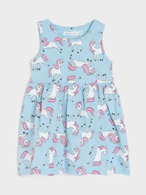 Sinsay - Sukienka z motywem jednorożca - błękitny
