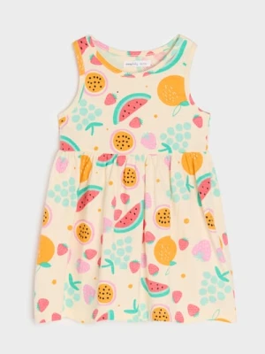 Sinsay - Sukienka z motywem owocowym - kremowy