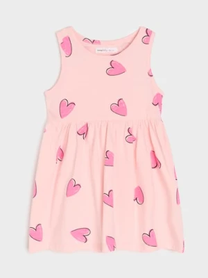 Sinsay - Sukienka z motywem serduszek - różowy