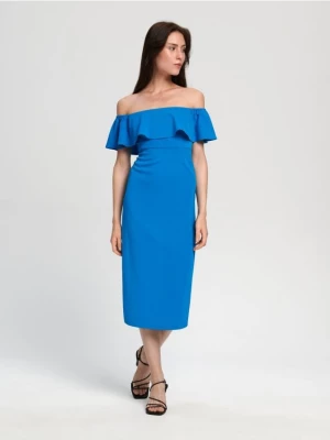 Sinsay - Sukienka z odkrytymi ramionami - niebieski