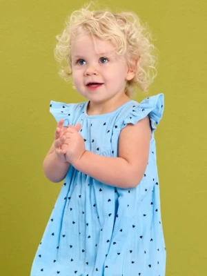 Sinsay - Sukienka z opaską wykonana ze strukturalnej dzianiny - błękitny