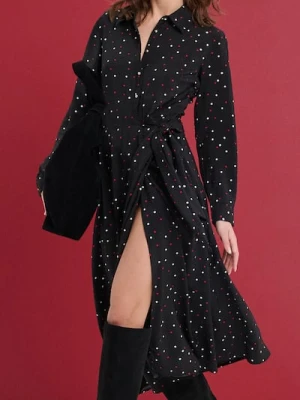 Sinsay - Sukienka z ozdobnym wiązaniem z wiskozą - wielobarwny