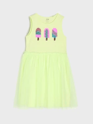 Sinsay - Sukienka z ozdobnymi cekinami - zielony