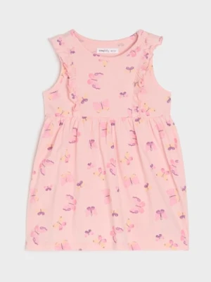 Sinsay - Sukienka z ozdobnymi falbanami - różowy