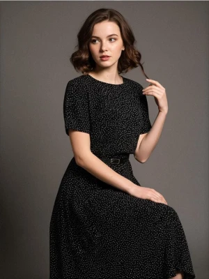 Sinsay - Sukienka z paskiem - wielobarwny