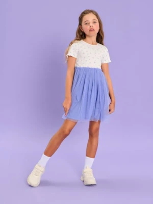 Sinsay - Sukienka z prążkowanej dzianiny - niebieski