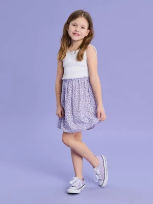 Sinsay - Sukienka z prążkowanej dzianiny we wzór kwiatowy - wielobarwny