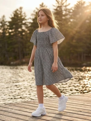 Sinsay - Sukienka z szerokimi rękawami we wzór w panterkę - wielobarwny