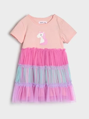 Sinsay - Sukienka z tęczowym tiulem - różowy