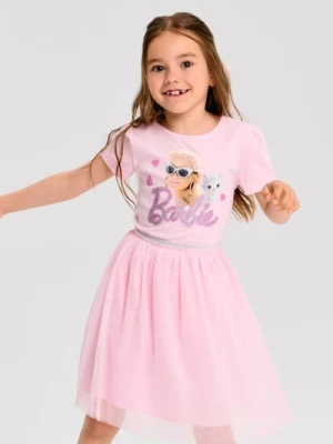 Sinsay - Sukienka z tiulową spódnicą Barbie - różowy