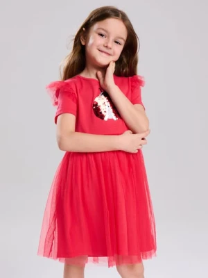 Sinsay - Sukienka z tiulowym dołem - czerwony