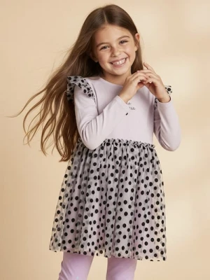 Sinsay - Sukienka z tiulowym dołem - fioletowy